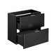 image 1 of Bathroom Vanity Unit Black Wall Drawer Cabinet 800mm Floating Ribbed Modern Furniture - Adel
