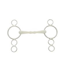 Lorina Flexi Mullen Mouth 3 Ring Horse Dutch Gag - Silver - 5.5in