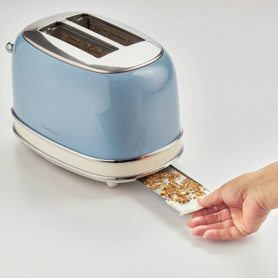 image 1 of Ariete 0155/15 Vintage Retro 2 Slice Toaster, Defrost & Reheat, Blue