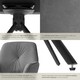image 5 of Swivel Chair Lenia - upholstered, padded, 56.5 x 54 x 86 cm - Set of 2 Grey | Velvet Look Anthracite/Black