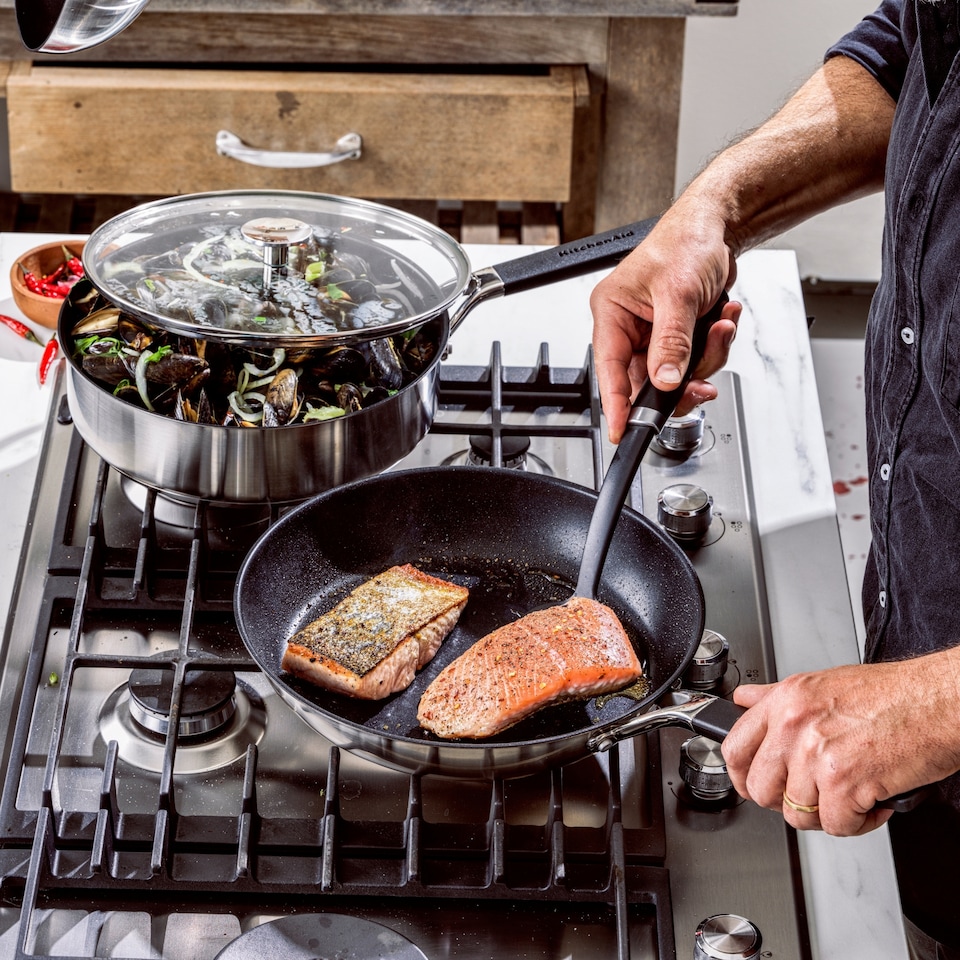 image 1 of KitchenAid Classic Stainless Steel Frying Pan, 28cm