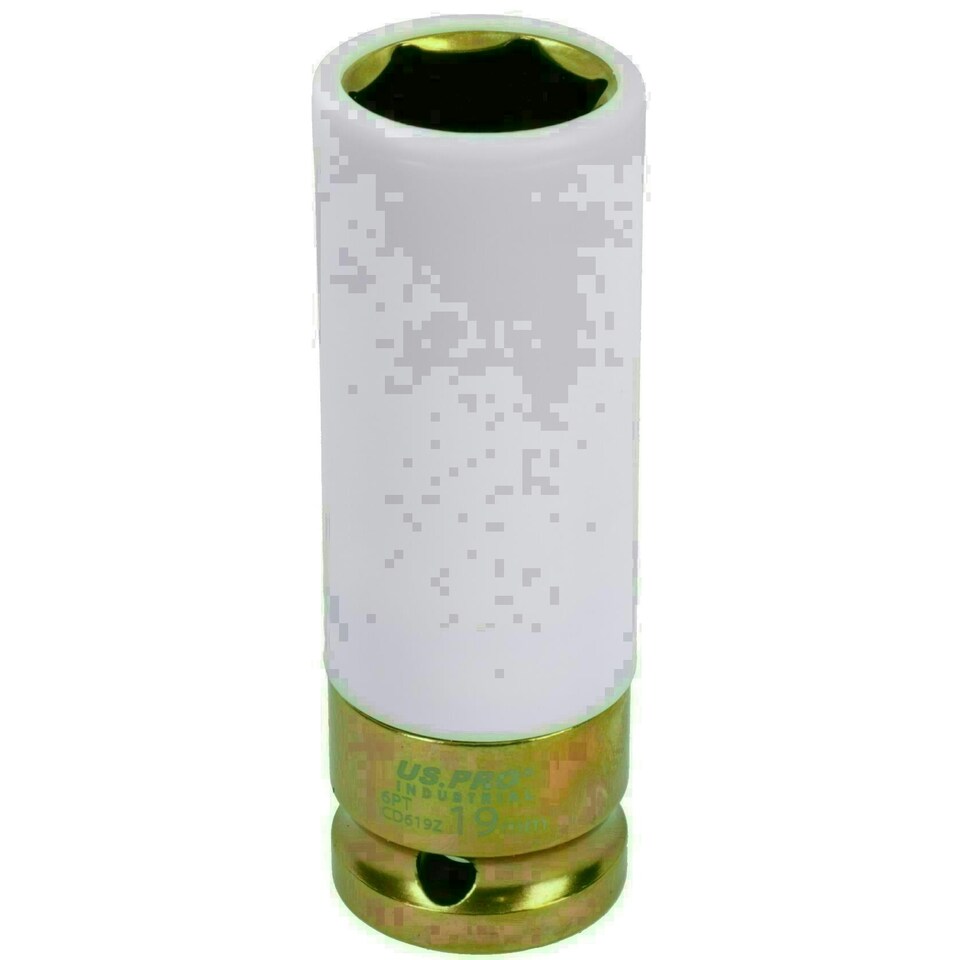 image 1 of 19mm 1/2" Drive Double Deep Alloy Wheel Nut Socket 6 Sided Single Hex