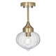 image 1 of Addington Classic Semi Flush Light Polished Nickel, Clear Ribbed Glass Shade