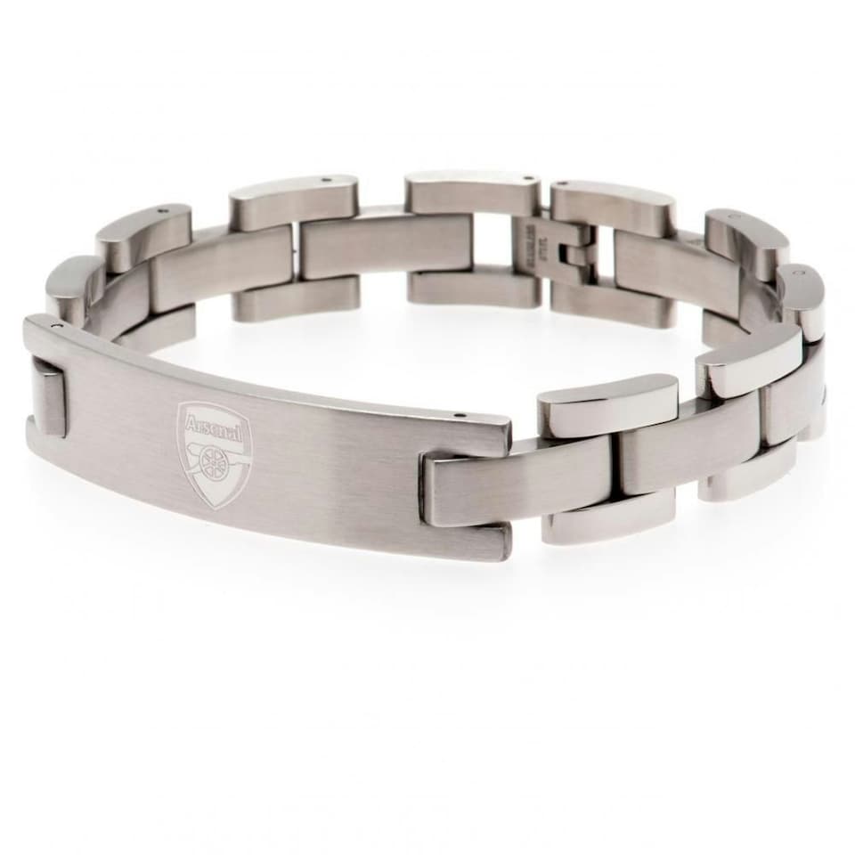 image 1 of Arsenal FC Stainless Steel Bracelet - Silver - One Size