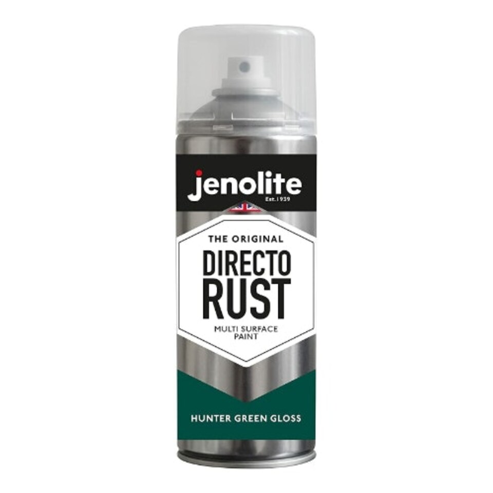 image 1 of Jenolite Directorust All-in-One Multi-Surface Paint - Hunter Green Gloss - 400ml Spray Can - 3-Pack