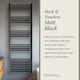image 6 of Balterley Straight Heated Heated Towel Rail Radiator, 930W | Black | Matt Black