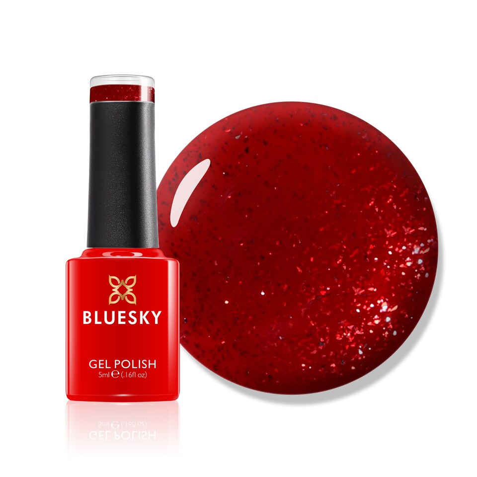image 1 of Bluesky Red Gel Polish - Red Glimmer 5ml
