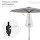 image 5 of Outsunny Solar Patio Garden Parasol with Lights for Outdoor, Light Grey