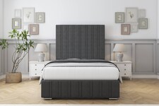 Sloomy Langston Graphite Dumfries Bed Frame With Mattress With 50" Upholstered Headboard 5' King