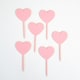 image 2 of Pink Heart Pick Acrylic Cake Toppers - Pack of 6