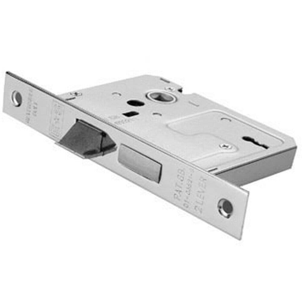 Loops 64mm 3 Lever Contract Sashlock Square Forend Nickel Plated Door Latch in Metallics