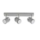 image 2 of ValueLights 3 Way Adjustable Gloss Grey & Silver Chrome Straight Bar Ceiling Spotlight Fitting - Complete with 5w LED GU10 Light Bulbs 3000K Warm White Grey