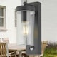 image 6 of Set of 2 Hadron - Black Motion Sensor Outdoor Wall Lights Black | Clear