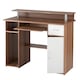 image 2 of Albany Desk with 1 Drawer and 1 Door in Walnut White | Brown | Walnut and white