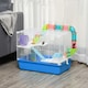 image 6 of PawHut Hamster Cage w/ Tubes Exercise Wheel, Water Bottle, Food Dish -  Blue