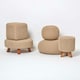 image 5 of Homescapes Linen Tall Cotton Knitted Footstool on Legs