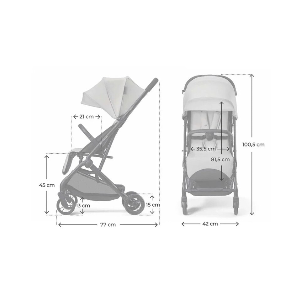 image 1 of Kinderkraft Compact And Lightweight Pushchair Indy 3 | Grey | Grey