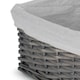 image 2 of Small Antique Wash Wicker Storage Basket with White Lining | White | White