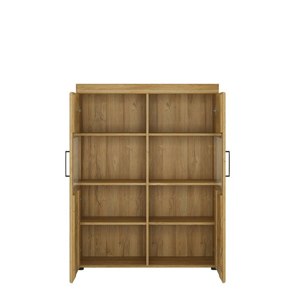 image 1 of Cortina Low Wide 2 Door Display Cabinet in Grandson Oak