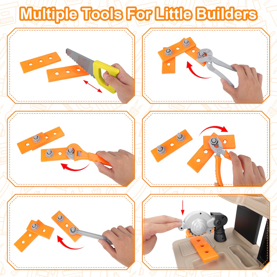 image 1 of 31-Piece Kids Tool Workbench & Suitcase Playset | Portable DIY Construction Toy with Tools