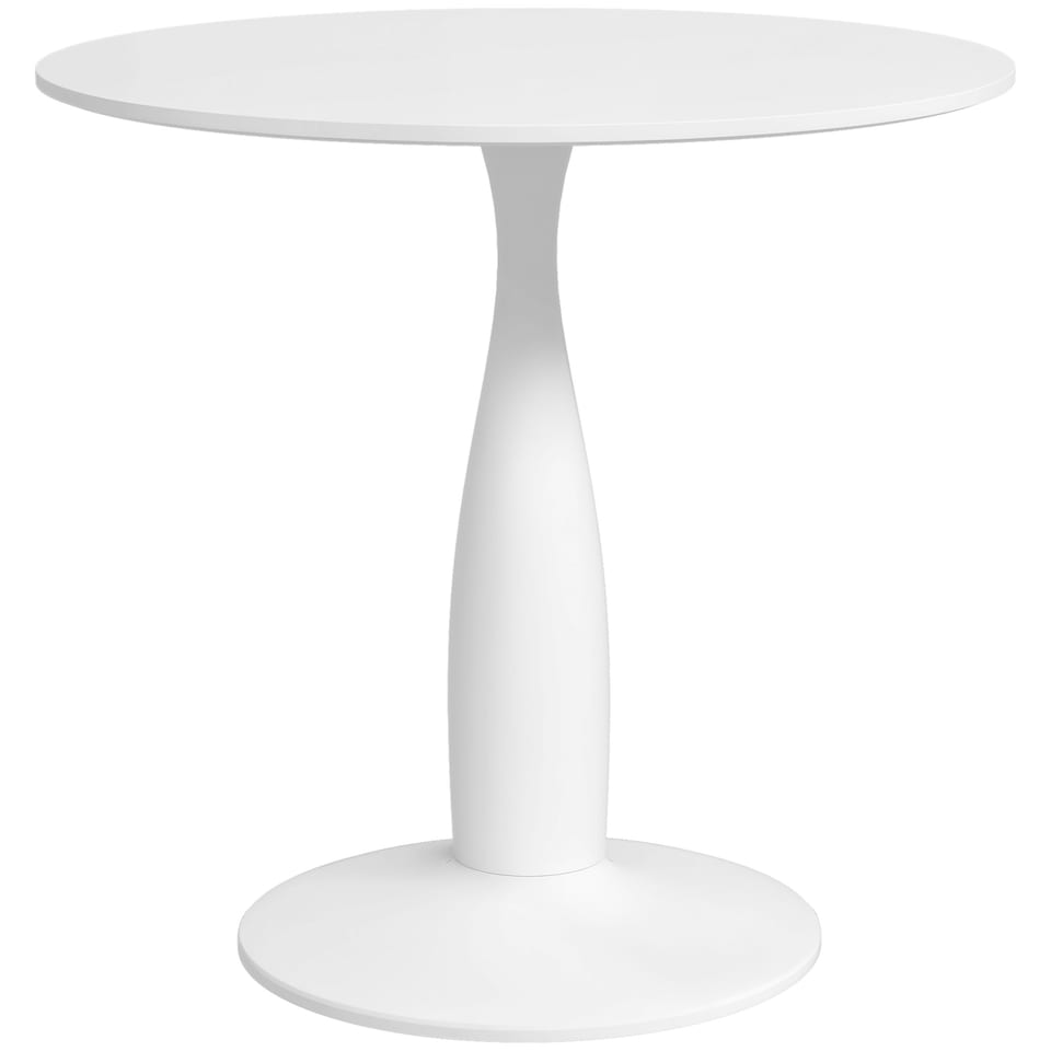 image 1 of HOMCOM Round Dining Table with Steel Base for Living Room, Dining Room