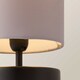 image 5 of ValueLights Francis Pair Black Touch Table Lamps Grey Shades and Bulbs