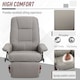 image 7 of HOMCOM 360 Swivel Recliner Chair with Footstool, Manual Recliner Armchair with Wooden Base, PU Leather Upholstered Reclining Chair for Living Room, Bedroom, Office, Grey