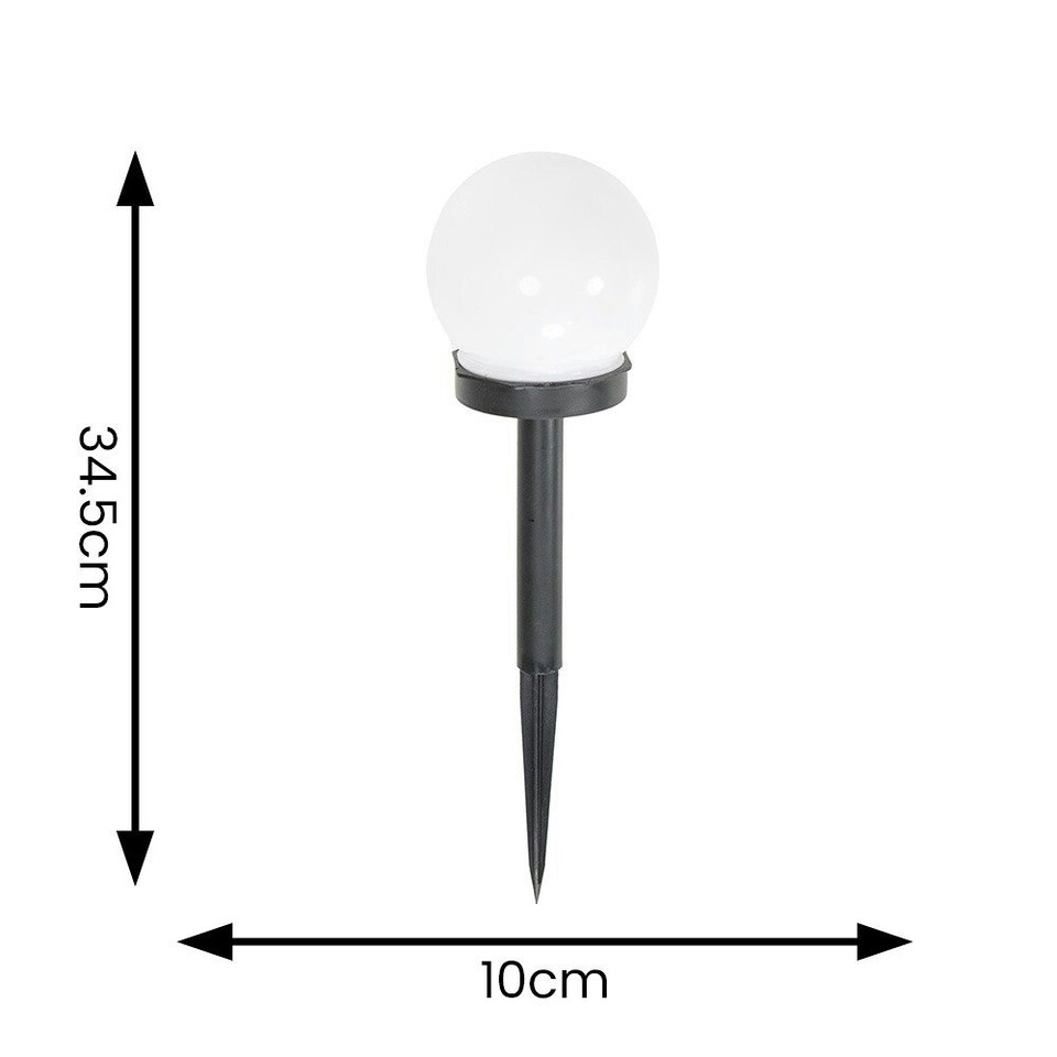 image 1 of ValueLights 3 Pack Solar Powered Outdoor Frosted Globe Spike Lights Garden Stake Lamp