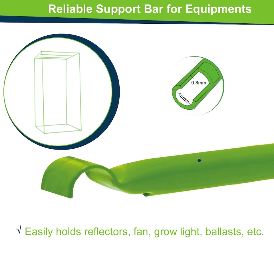 image 1 of Outsunny Mylar Hydroponic Grow Tent w Floor Tray for Indoor Plant 80x80x160cm