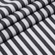 image 2 of Homescapes Pure Cotton Black White Thin Stripe Fabric 150cm Wide | Black | 150cm(60") wide, sold per metre length