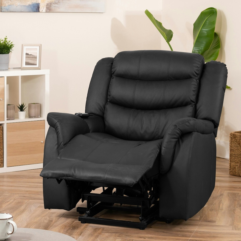 image 1 of Almeira Electric Riser Recliner with Massage and Heat - Black