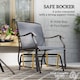 image 6 of Outsunny Glider Rocking Chair & Table Set 2 Single Seaters Rocker Garden Swing Chair Patio Furniture Bistro Set Grey