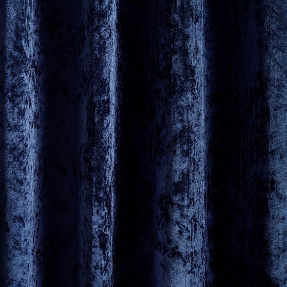 Natural Drapery Catherine Lansfield Crushed Velvet Lined Eyelet Curtains - Tesco Groceries