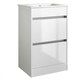 image 1 of Bathroom 2-Drawer Floor Standing Vanity Unit with Basin 500mm Wide - White - (Urban) - Brassware Not Included | White | White | 1