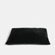 image 3 of OHS Ribbed Fleece Rectangular Soft Warm Cosy Plump Plush Pet Dog Cat Cushion Bed, 80x60cm Black | L