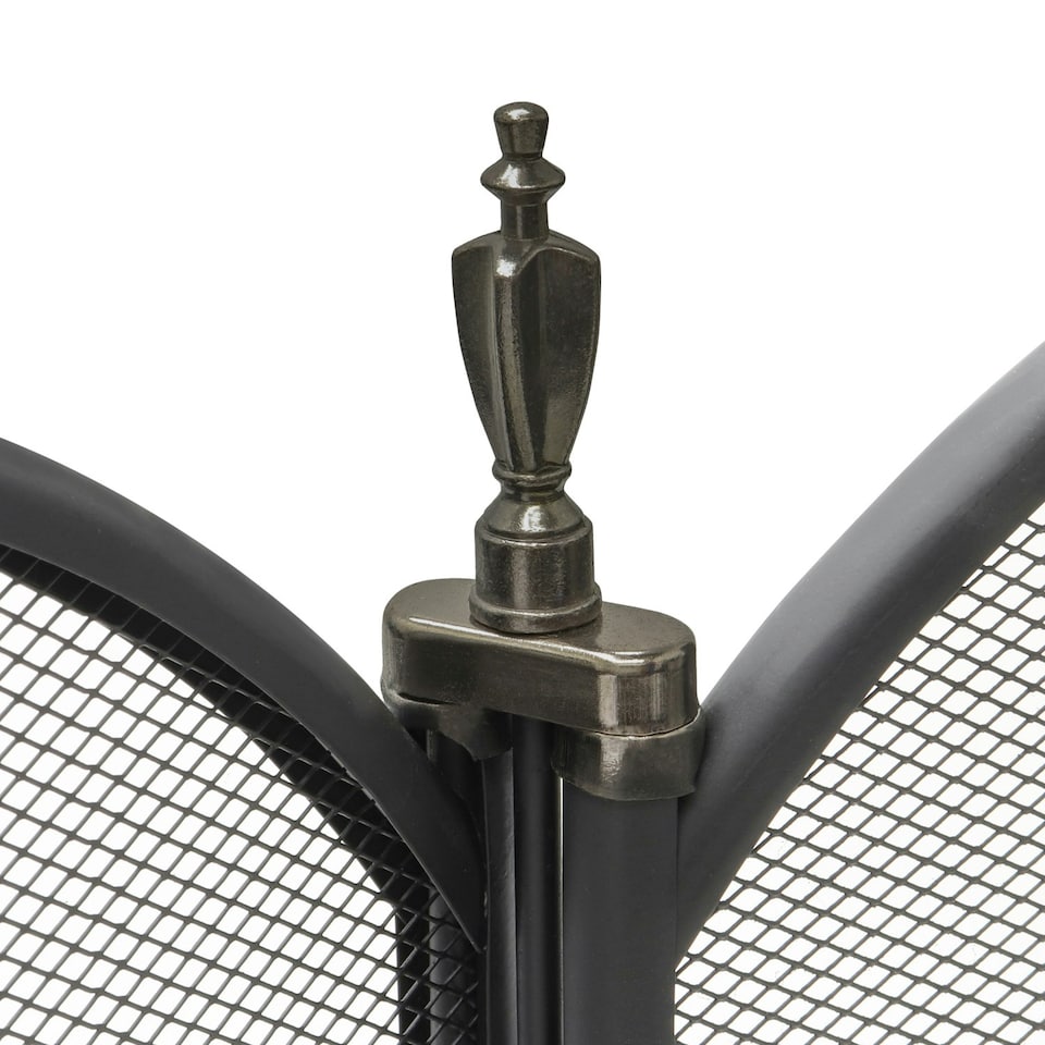 image 1 of JVL Steel Ashford Fire Companion Spark Guard - Black