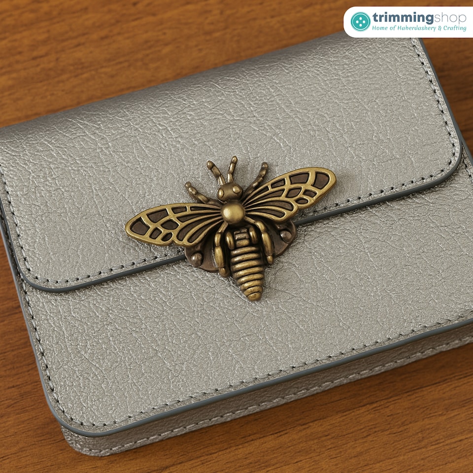 image 1 of Bee Twist Turn Lock Clasp, Decorative Closure For Leathercraft Projects