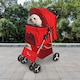 image 2 of Pet Stroller Dog Cat Puppy Pram Pushchair Travel Cart Jogging Buggy Carrier (Red)