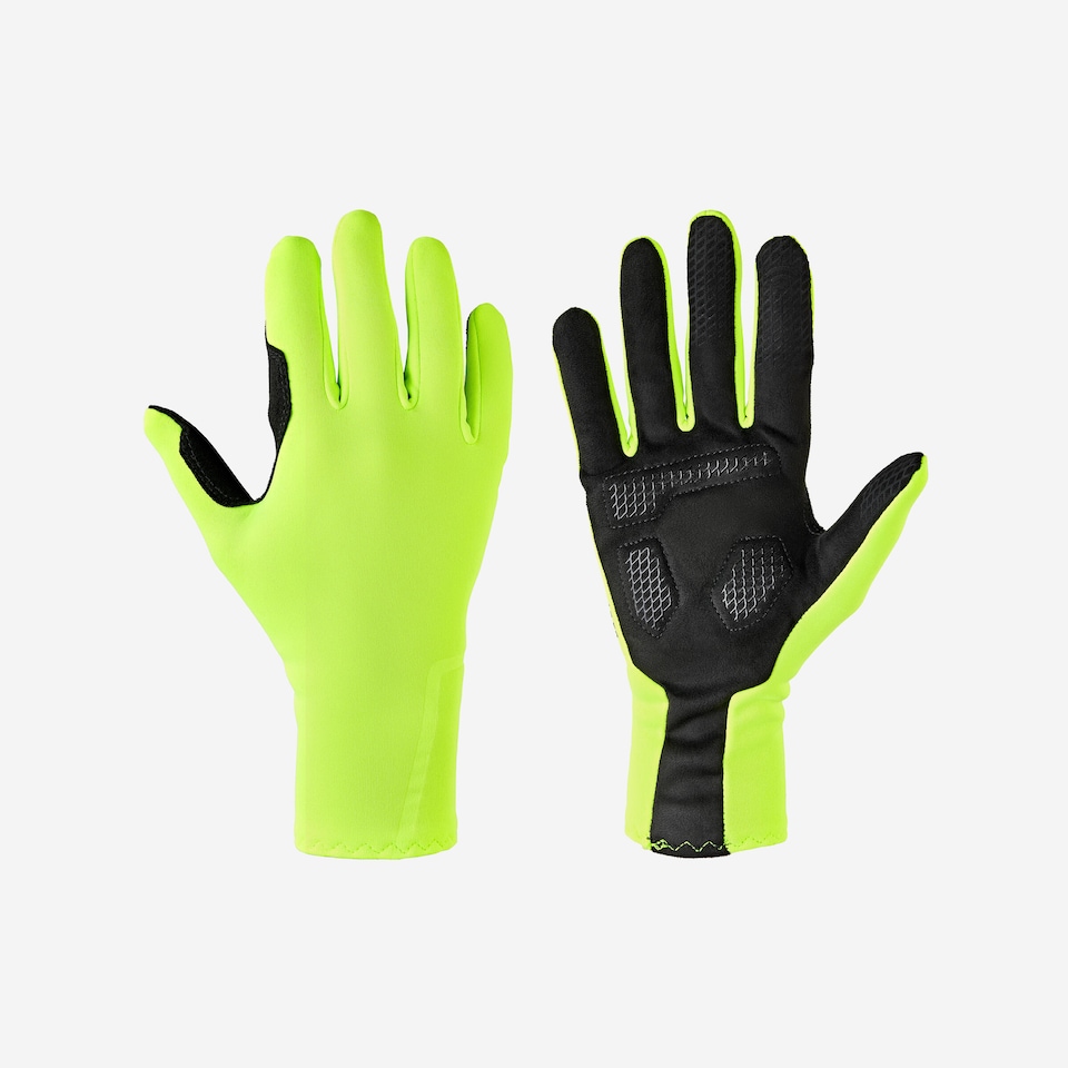 image 1 of Decathlon Adult Cycling Gloves Neon Yellow - 500 Series