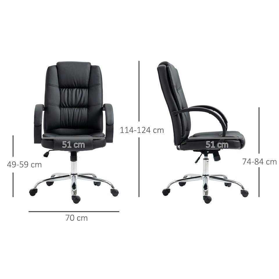 image 1 of Vinsetto Executive Office Chair High Back Computer Chair Armrest Black