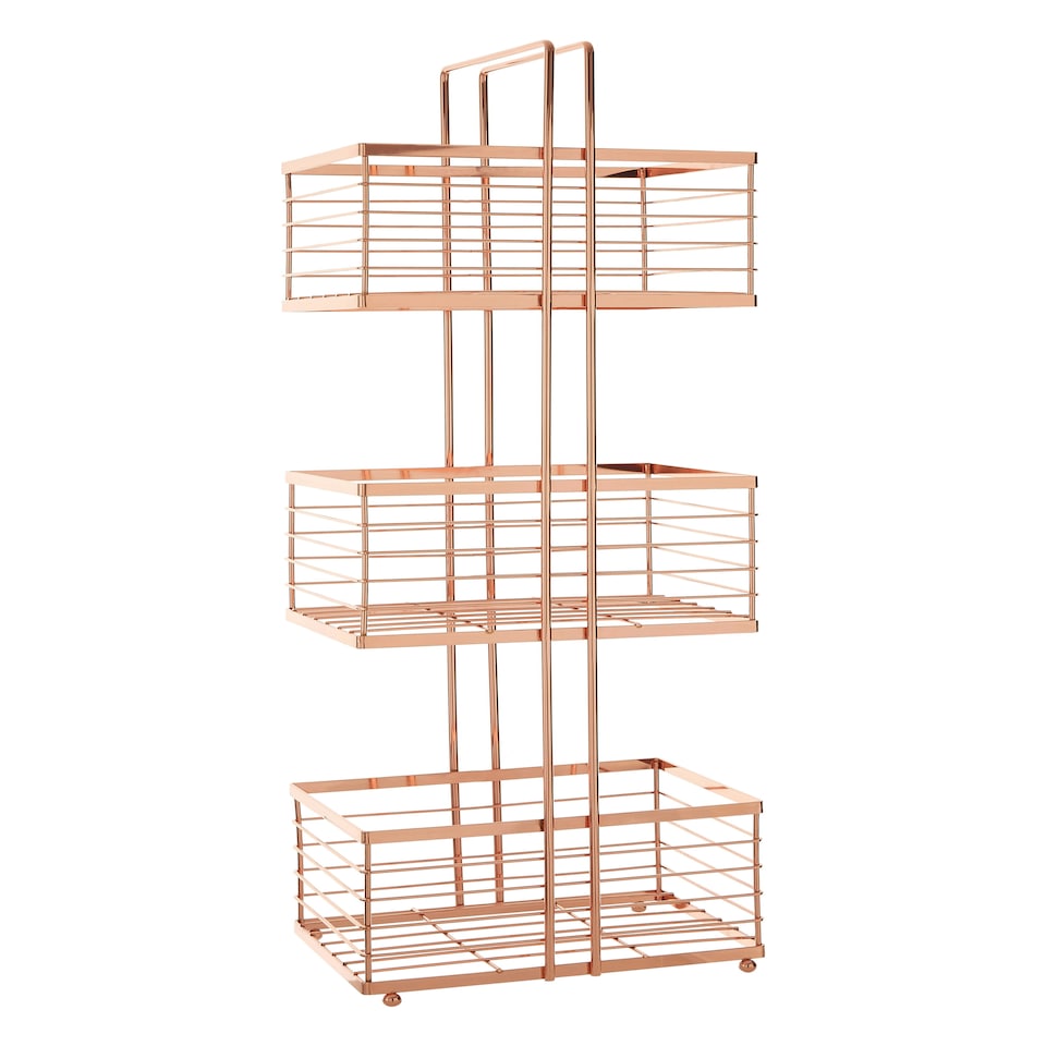 image 1 of Linnea Rose Gold Rectangular Storage Caddy Gold
