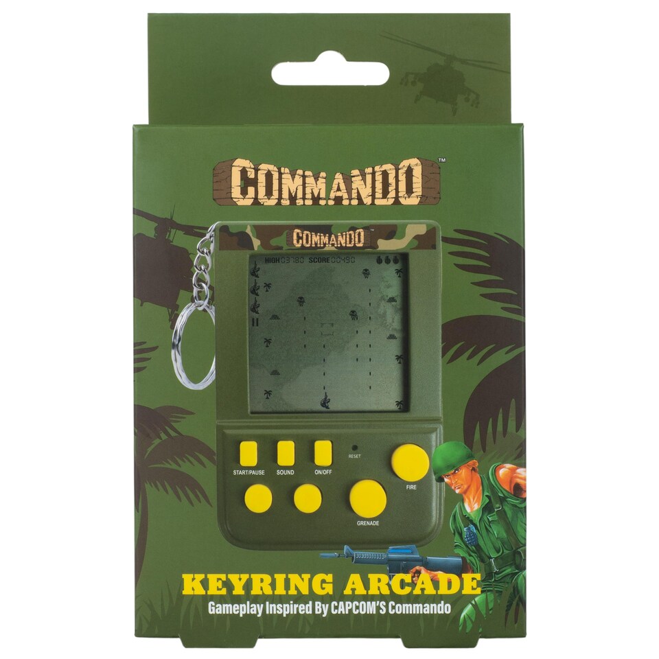 image 1 of Commando Keyring Arcade Game with LCD Screen & Classic Gameplay
