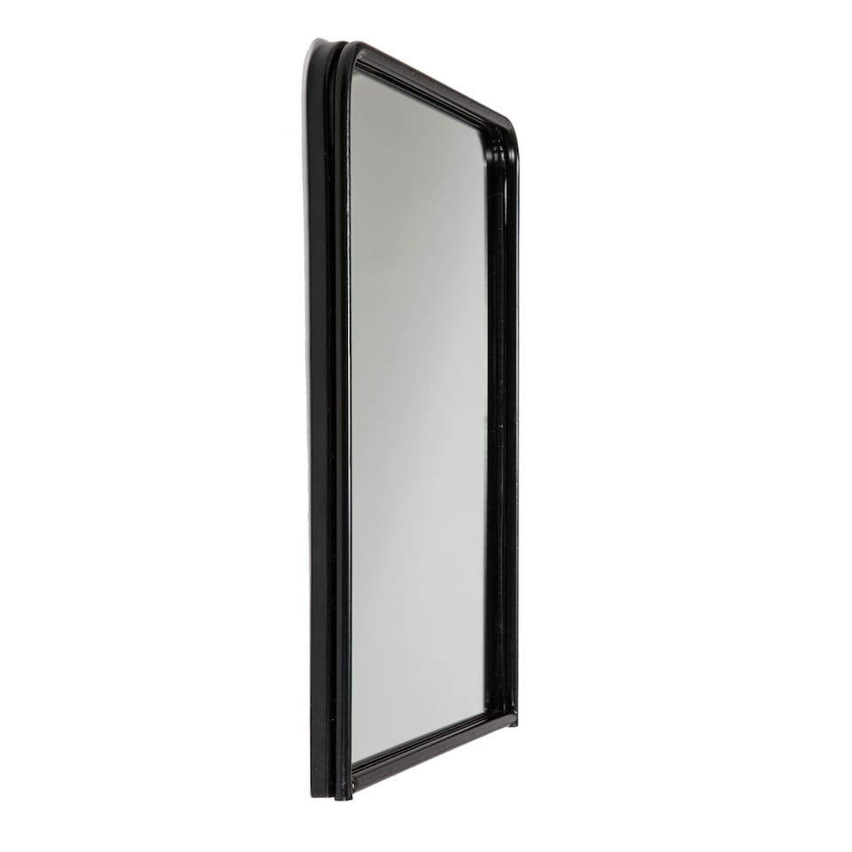 image 1 of Fine Decor MR3712W Brice Black Metal Framed Mirror, Black Black