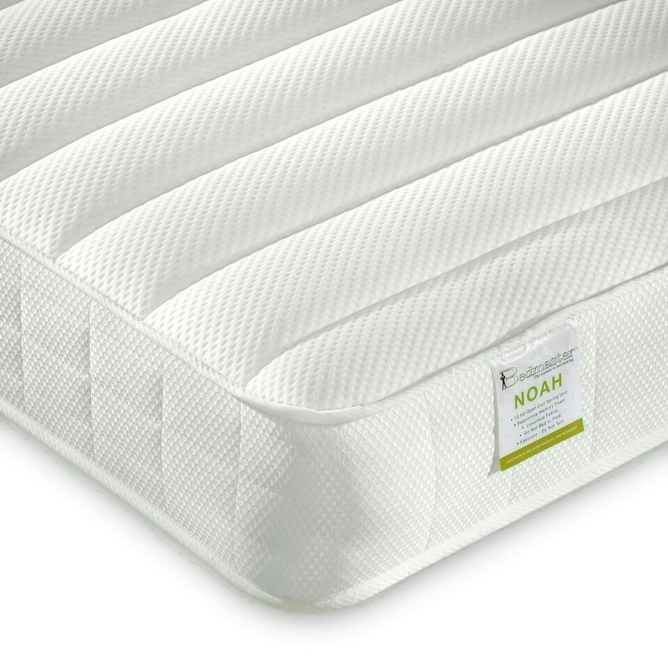image 1 of Veera White Guest Bed With Drawers And Trundle And Noah Memory Foam Mattresses