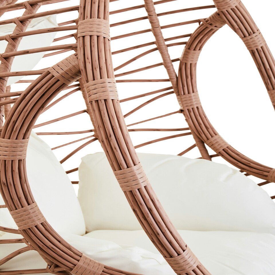 image 1 of Interiors by Premier Stable Natural Rattan Effect Hanging Chair, Stylish Lounge Chaiir, Versatile Garden Chair, Stable Lawn Chair