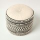 image 3 of Homescapes Priya Cream & Black Macrame Boho Pouffe