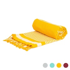Nicola Spring Deluxe Turkish Cotton Bath Towel - 162 x 90cm - Yellow | Yellow | Yellow