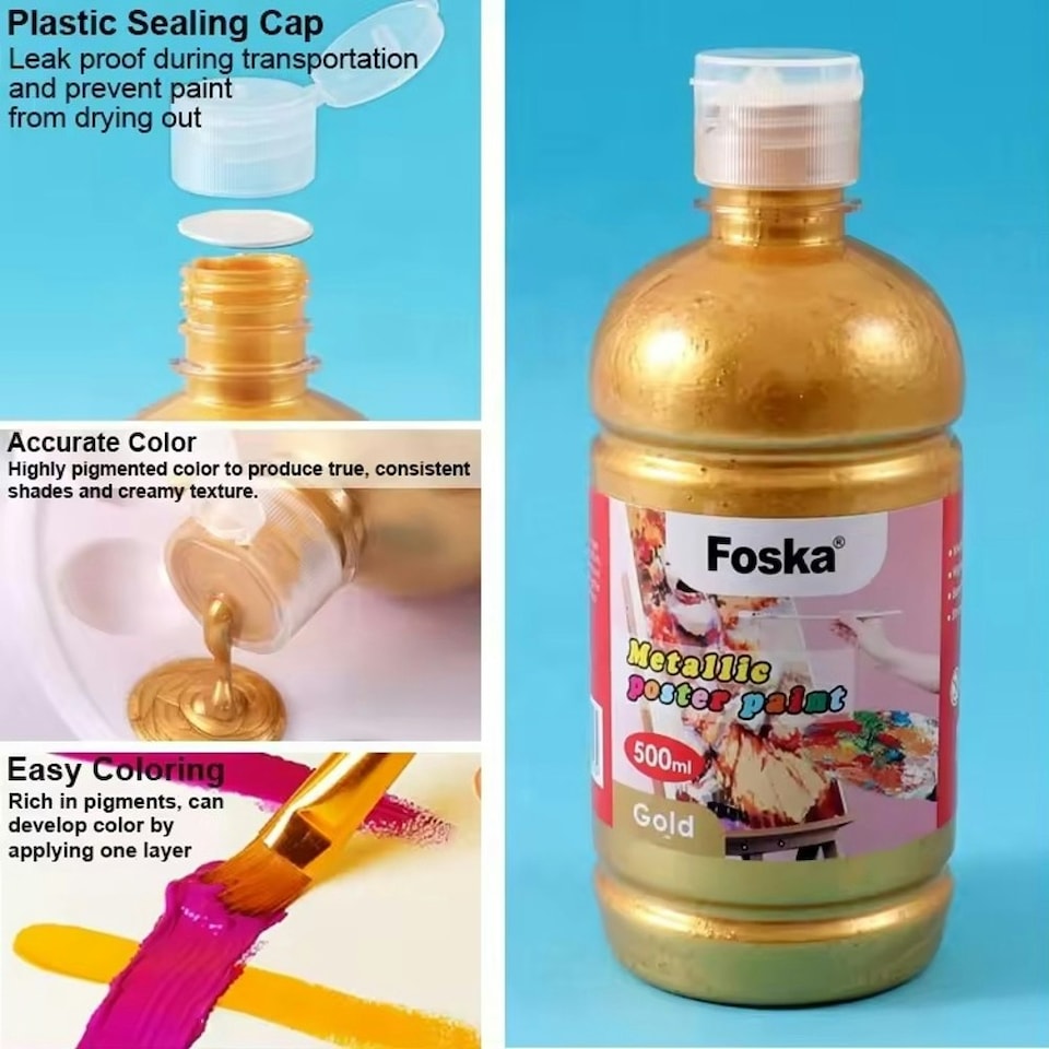 image 1 of 500ml Bronze Metallic Poster Paint