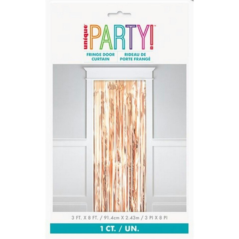 image 1 of Unique Metallic Door Curtain - Rose Gold - One Size