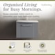 image 2 of Balterley Partial Fluted 1 Drawer Wall Hung Vanity Unit with 1 Tap Hole Curved Basin | Grey | Satin Grey
